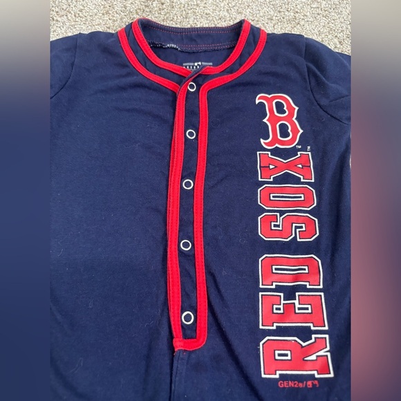 BOSTON RED SOX BLUE ONE-PIECE BABY TODDLER 3-6 MONTHS MLB GENUINE MERCHANDISE - Picture 4 of 5